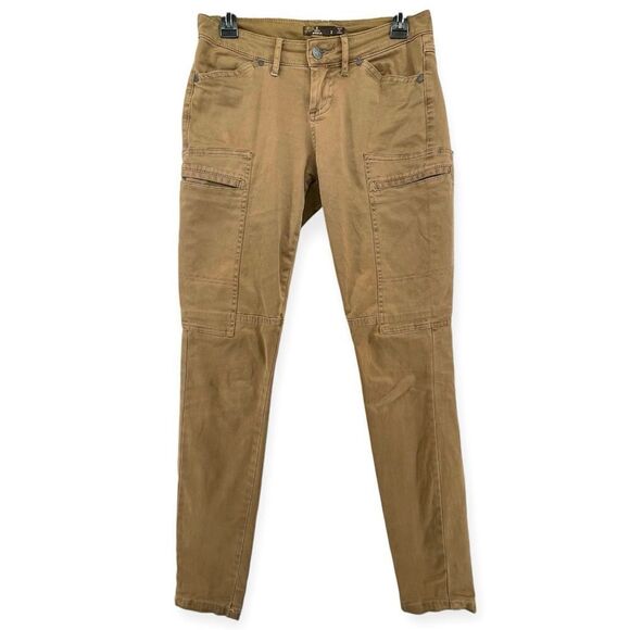 Prana Louisa Women’s Khaki Brown Utility Mid-Rise Cotton Skinny Pants Size 2 - Picture 1 of 16